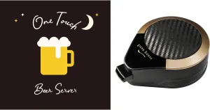 One-Touch Ultrasonic Beer Server that fits over beer cans, transforming them into a draft beer tap, GH-UBEERMS-BK