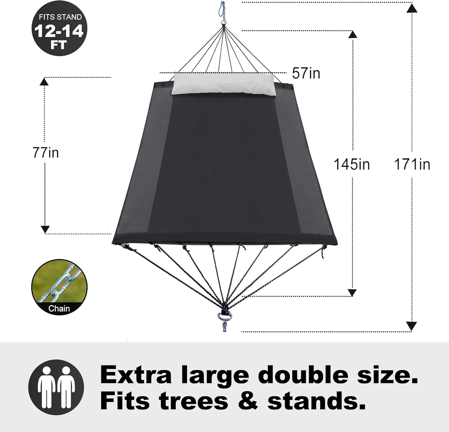 Only Textilene Hammocks for Outdoor (Volcano Grey)