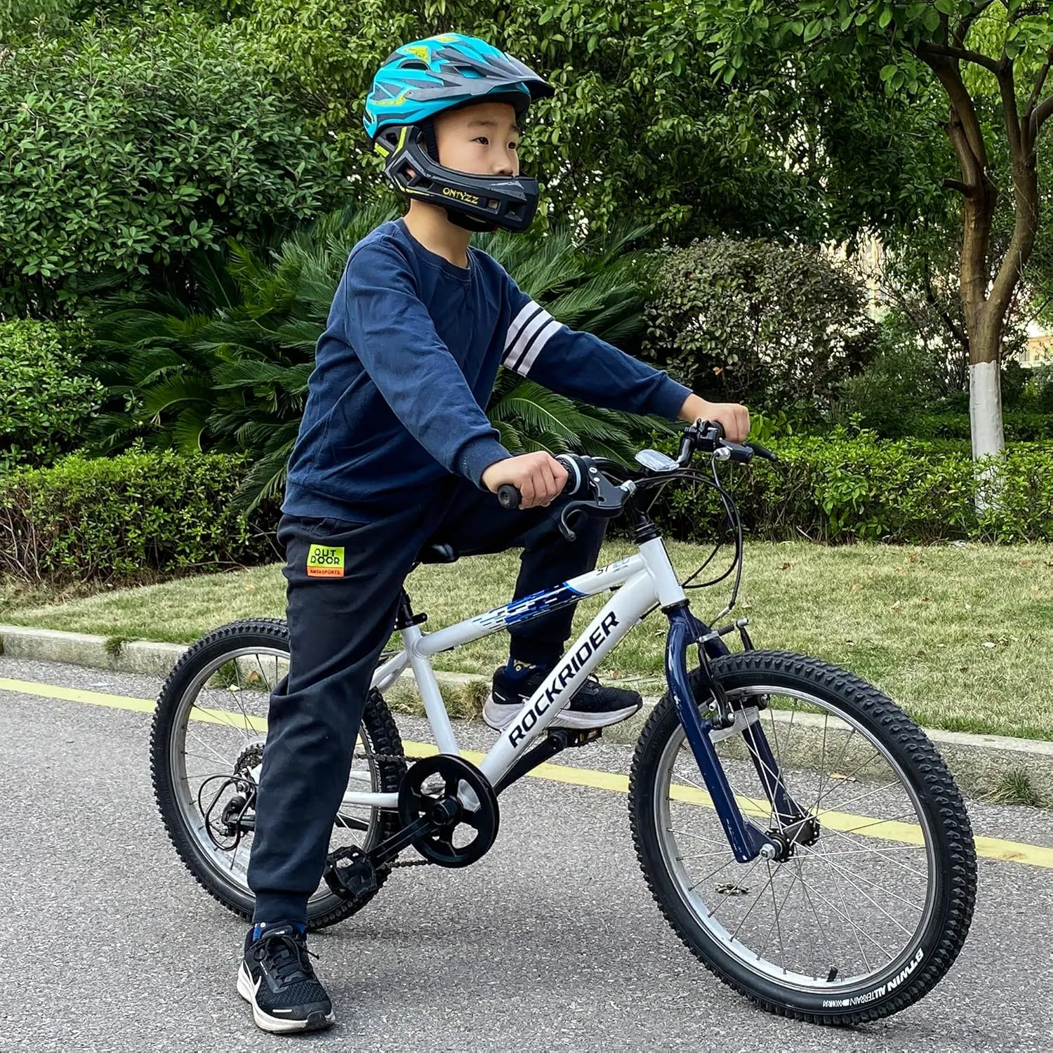 ONTYZZ Kids Bicycle Helmet Kids Adjustable Safety Full Face Helmet Lightweight Toddler Mountain Full Bike Helmet for Skating Cycling Scooter for Child