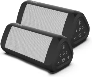 OontZ Ultra Portable Wireless Bluetooth Speaker, 2-Pack, 14 Watts, Up to 100 ft Range, IPX7 Waterproof (White-Dual)