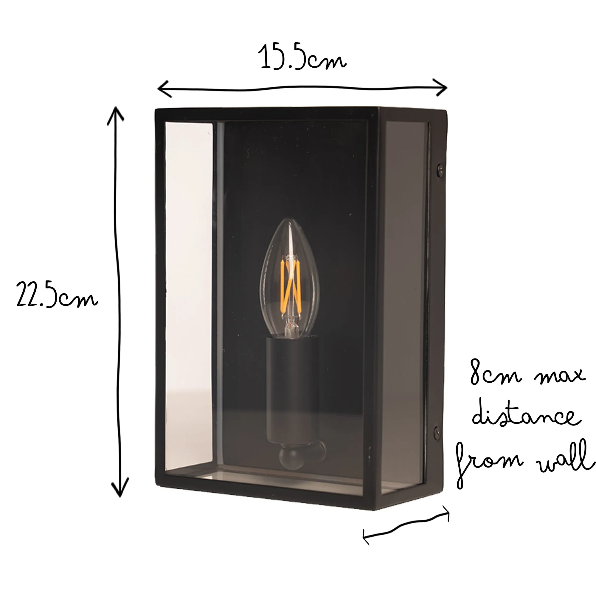 Orford IP44 exterior wall light in blackened brass