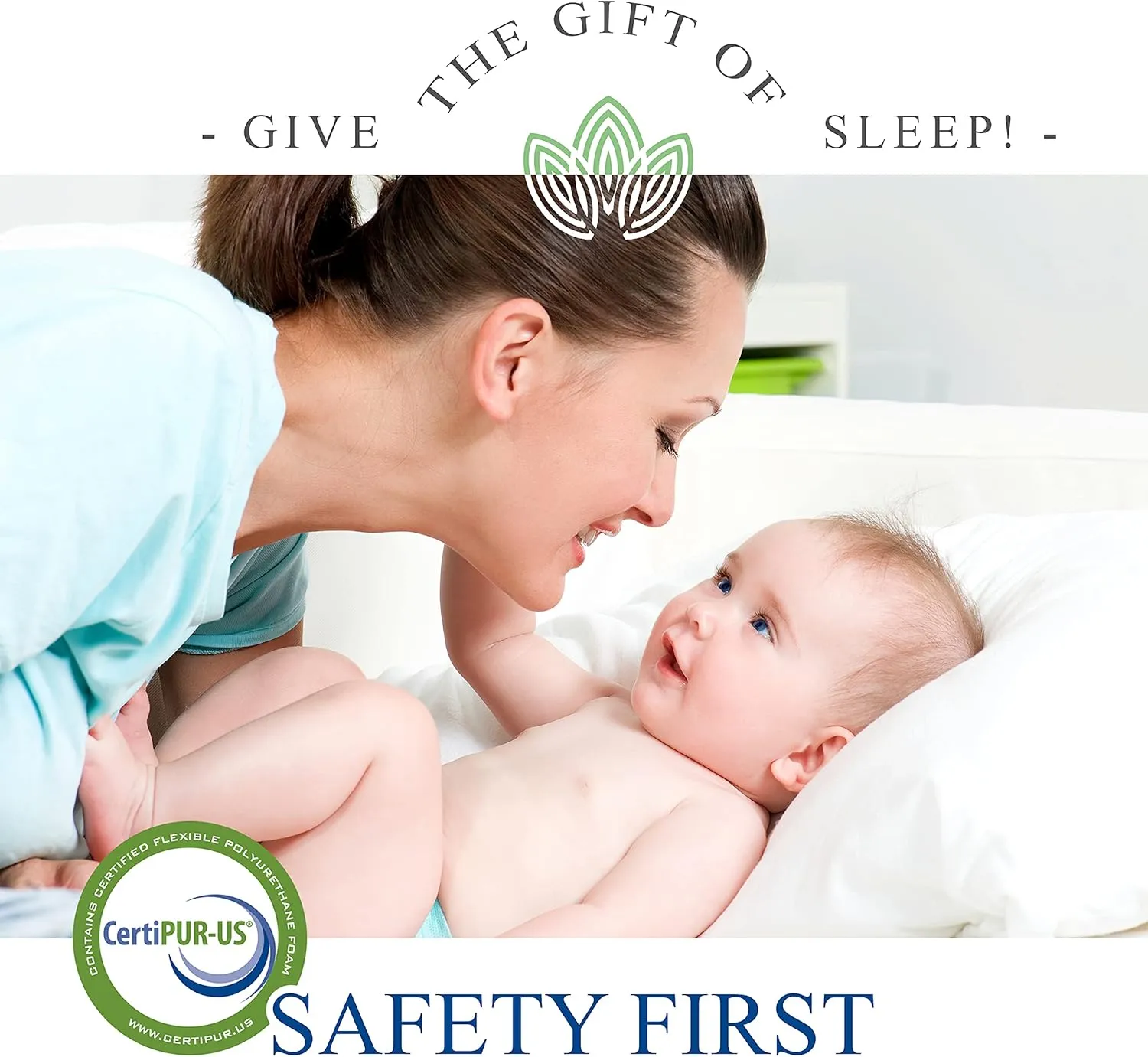 Organic Cotton Pack N Play Mattress | Dual-Sided Portable Baby Crib Pad with Firm Side for Infants & Soft Memory Foam for Toddlers, Waterproof & Washable Cover | 38x26x1.5 Fits Most Playards/Playpens