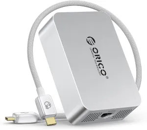 ORICO 10GbE Network Adapter Compatible with Thunderbolt 3/4, RJ45 10G Ethernet, Supports 10Gbps, 5Gbps, 2.5Gbps, Aluminum Body with Fan, Includes USB4 Cable, for Mac/Windows