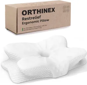 Orthinex Cervical Neck Pillow,Orthinex Premium Ergonomic Pillown,Memory Foam Pillow for Neck & Shoulder Side Sleeping (White)