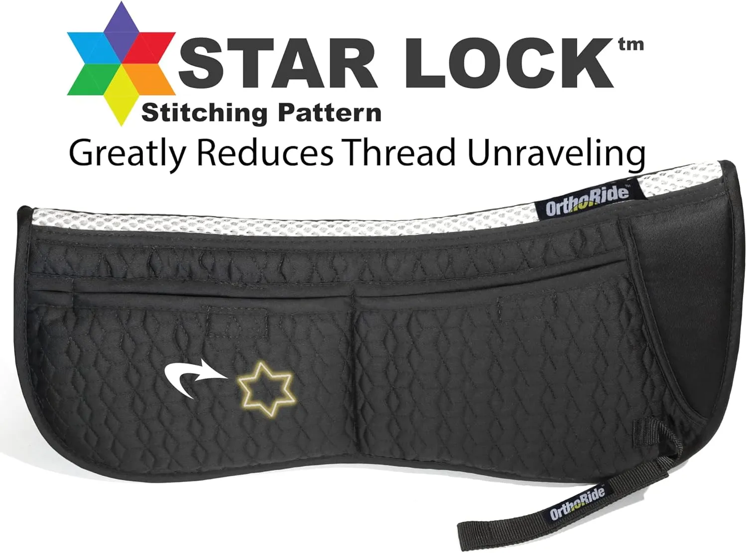 OrthoRide English Half Pad English Saddle Pad Quilted Correction Pad Adjustable 12 Memory Foam Inserts English can be Used w Western, Dressage