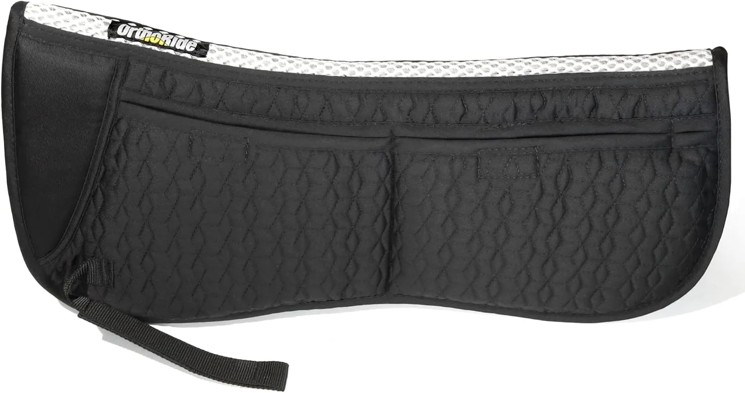 OrthoRide English Half Pad English Saddle Pad Quilted Correction Pad Adjustable 12 Memory Foam Inserts English can be Used w Western, Dressage