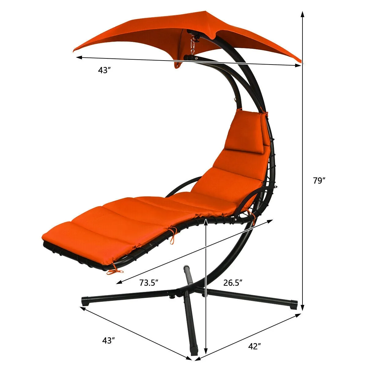 Outdoor & Indoor Swing Hammock Chair with Removable & Adjustable Canopy