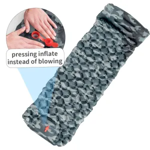 Outdoor Camping Sleeping Pad Inflatable Mattress Travel Mat Folding Bed with Pillows Ultralight