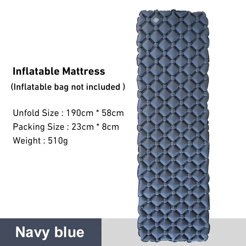Outdoor Camping Sleeping Pad Inflatable Mattress Travel Mat Folding Bed with Pillows Ultralight