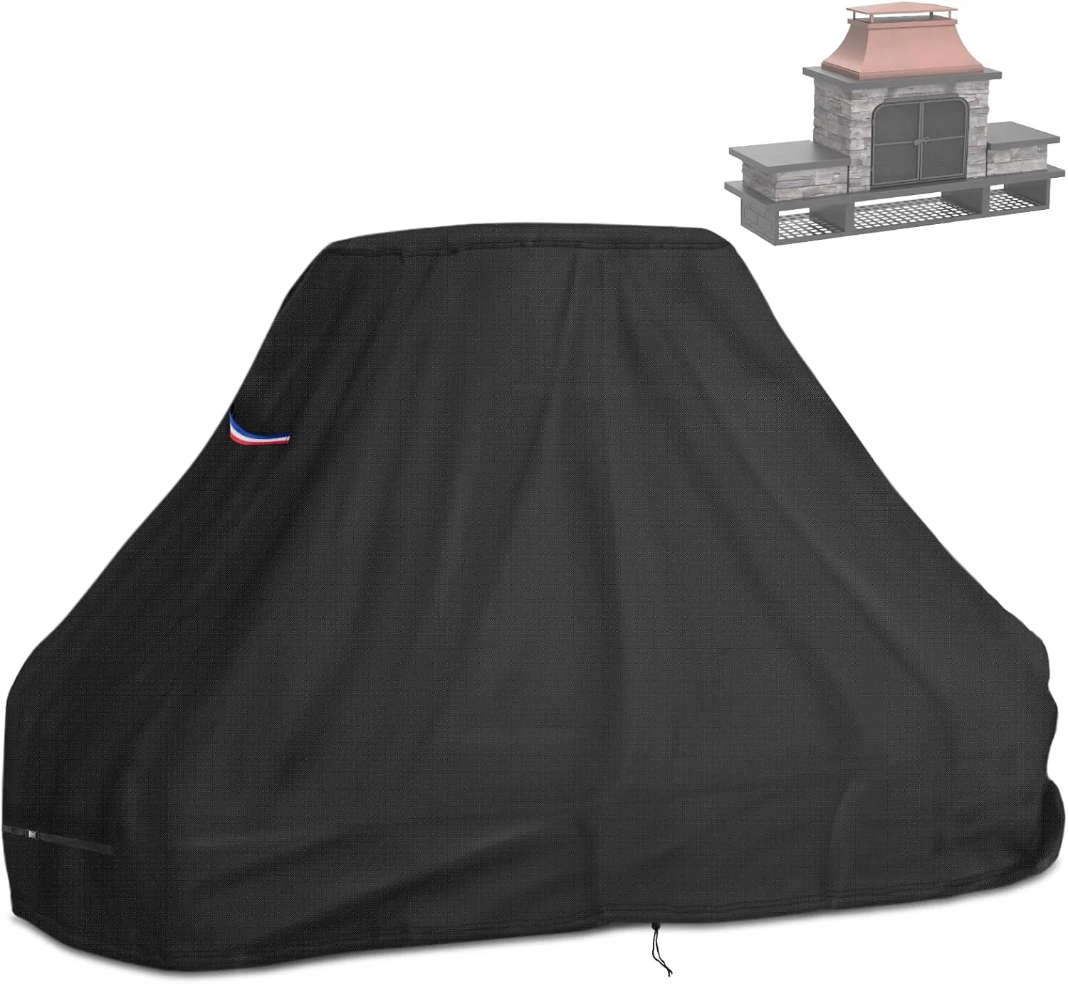 Outdoor Fireplace Cover, Heavy Duty Waterproof 82inch Tall Patio Wood Burning Fireplaces Cover - 82"L x 24"W x 52"H