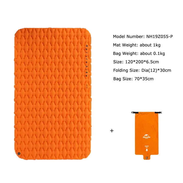 Outdoor Inflatable For With Pad Mattress Worldwide shipping Moisture-proof Persons Inflatable Naturehike Connected Cushion Camping 2 Mat Bag Sleeping Bag