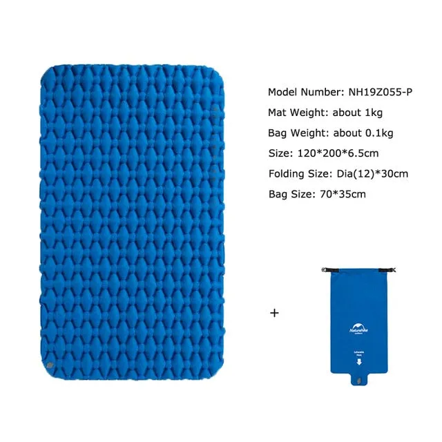 Outdoor Inflatable For With Pad Mattress Worldwide shipping Moisture-proof Persons Inflatable Naturehike Connected Cushion Camping 2 Mat Bag Sleeping Bag
