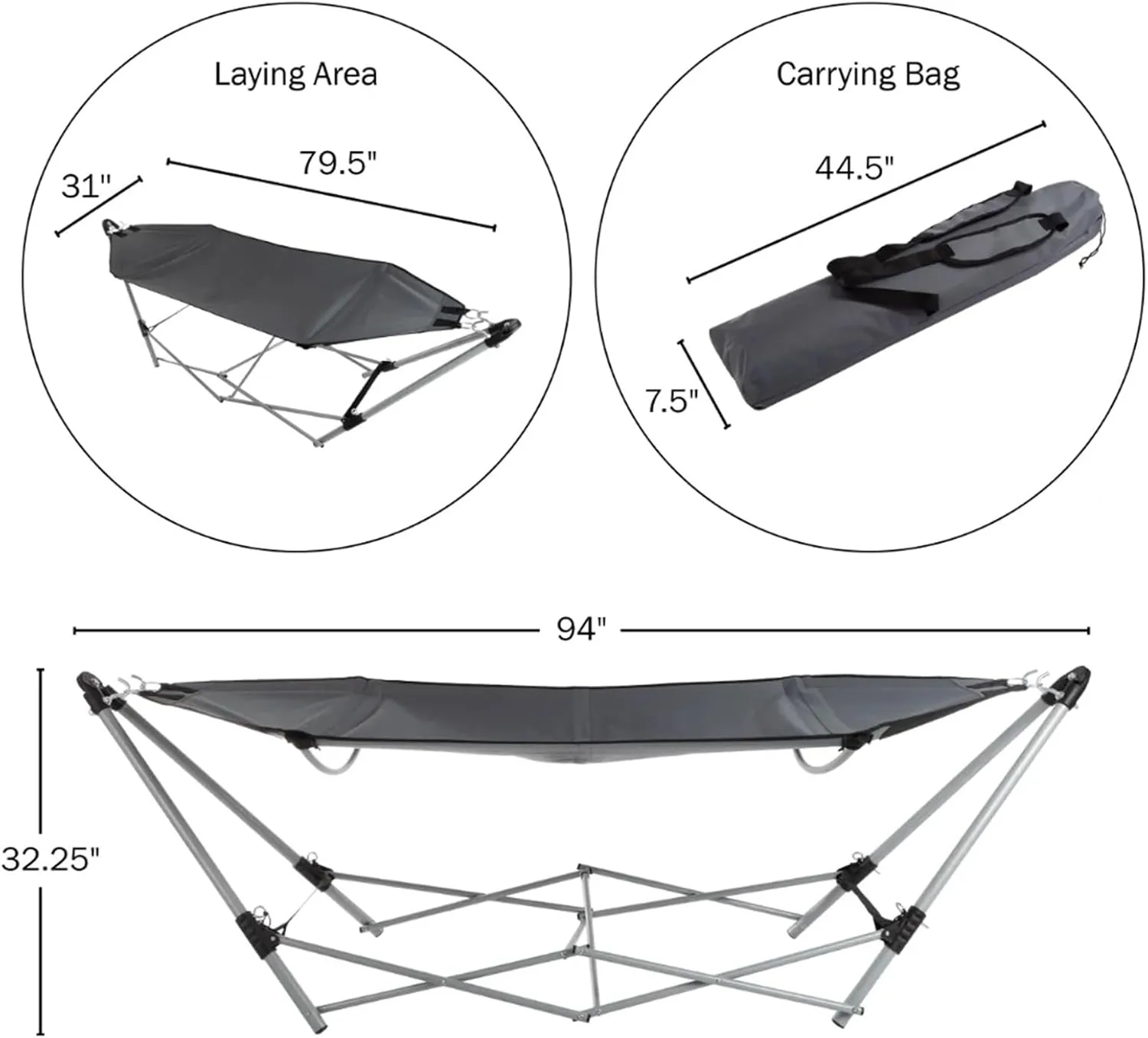 Outdoor Portable Folding Hammock Foldable Aluminum Frame, Durable Sturdy Garden Hammock Camping Portable Folding Hammock(Blue)