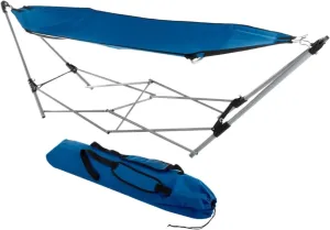 Outdoor Portable Folding Hammock Foldable Aluminum Frame, Durable Sturdy Garden Hammock Camping Portable Folding Hammock(Blue)