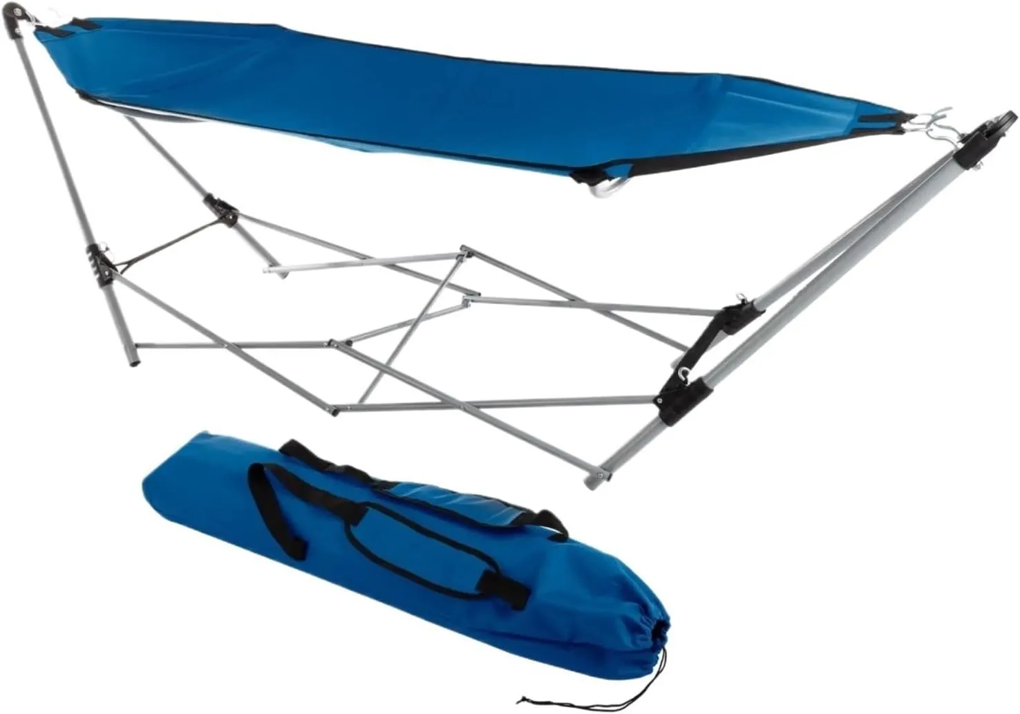 Outdoor Portable Folding Hammock Foldable Aluminum Frame, Durable Sturdy Garden Hammock Camping Portable Folding Hammock(Blue)