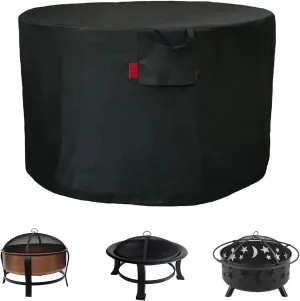 Outdoor Round Fire Pit Cover Fits for most 22"-30"-31" Fire Pit Like Gas One,Four Seasons Courtyard,Yaheetech,SINGLYFIRE,Hampton Bay,Sunnydaze,Landmann,BALI OUTDOORS,KINGSO,32"D x 16"H