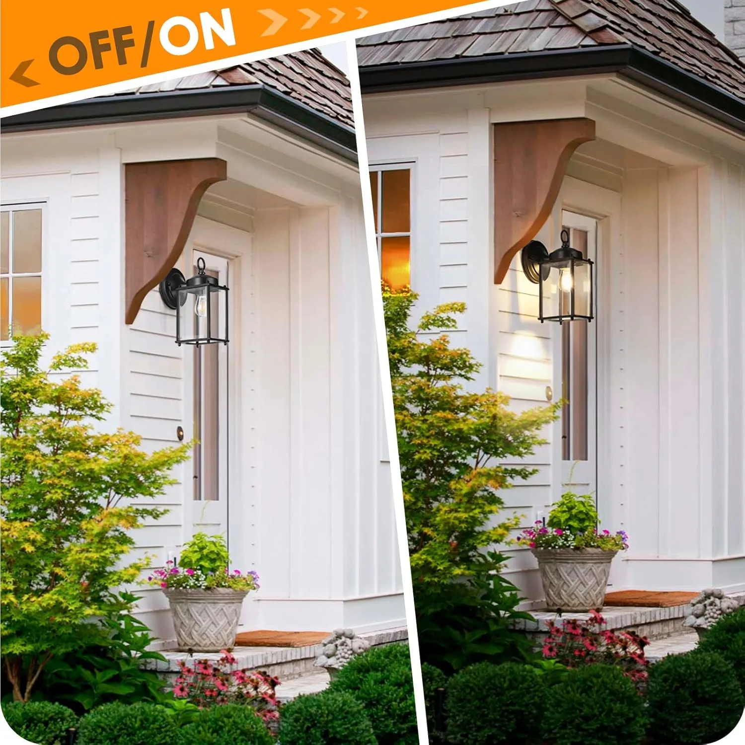 Outdoor Wall Lantern, Exterior Waterproof Wall Sconce Light Fixtures, Black Front Door Lighting, Anti-Rust E26 Socket Porch Lamp, 2 Pack