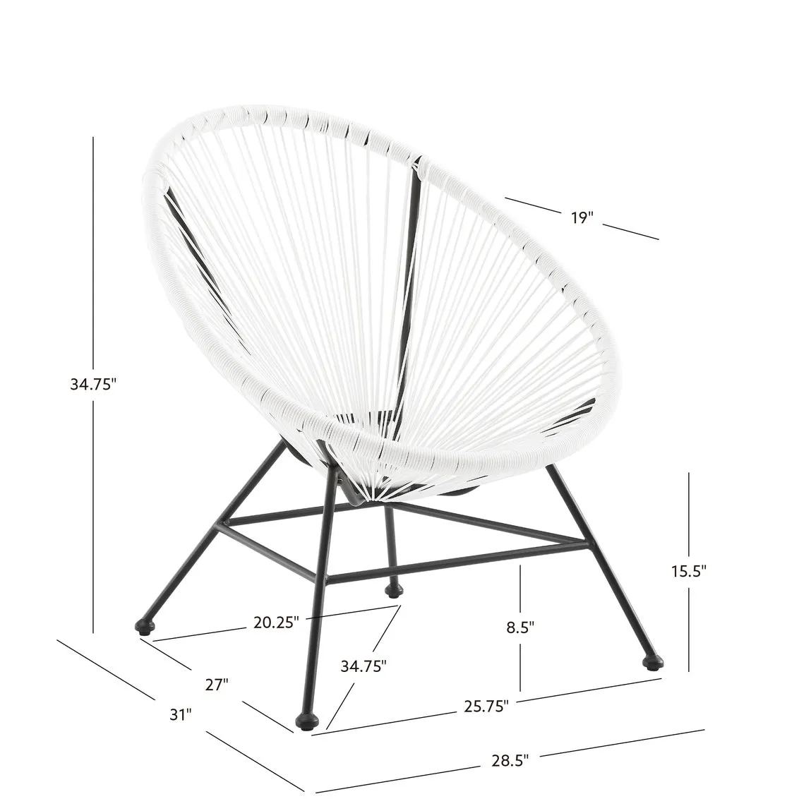 Outdoor White Single Chair- Local Pick Up