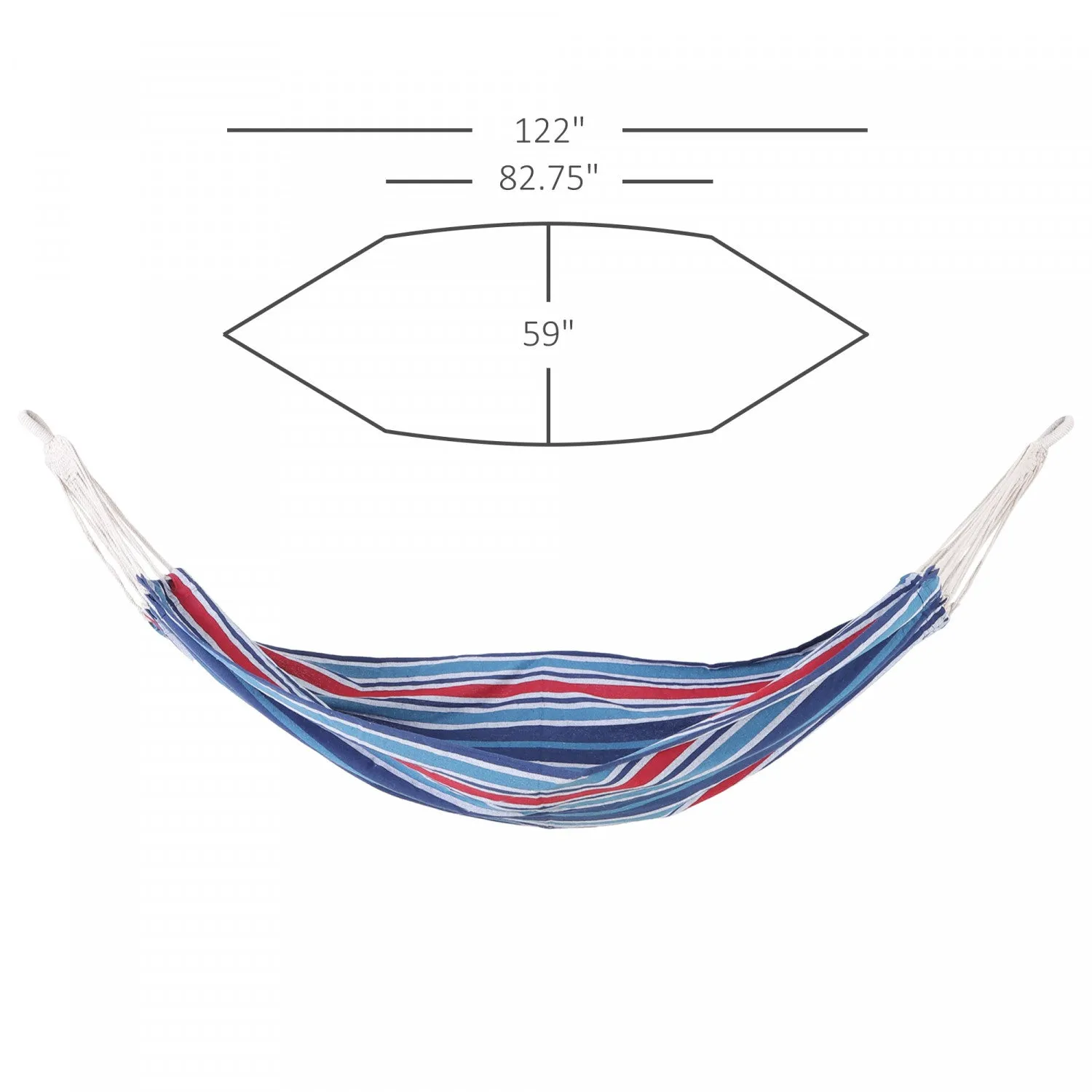 Outsunny 79"x40" Outdoor Hammock Bed Swing Chair, Patio Lounge Garden Camping Hiking Travel Hammock |Outsunny 83"x59" Double Hamac Lit Chaise Longue Salon Jardin Camping Randonnee Meubles, Bleu