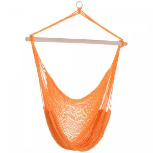 Outsunny Portable Hammock Chair, Hanging Woven Hammock Swing Chair Sleeping Bed For Outdoor Garden Y|Outsunny Portable Suspendu Tisse Hamac Siege Corde Balancoire Chaise Lit De Couchage Pour Exterieur