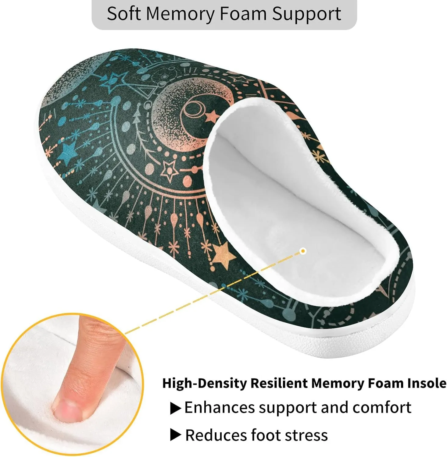 Oyihfvs Unisex Memory Foam Warm Slippers Comfort Soft Casual Shoes for Indoor Outdoor S-XXXL