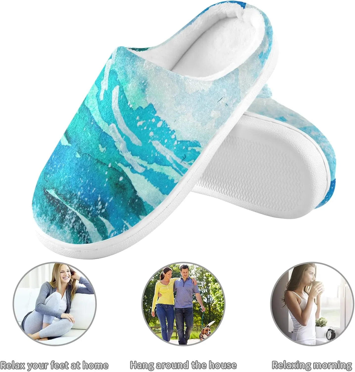 Oyihfvs Unisex Memory Foam Warm Slippers Comfort Soft Casual Shoes for Indoor Outdoor S-XXXL