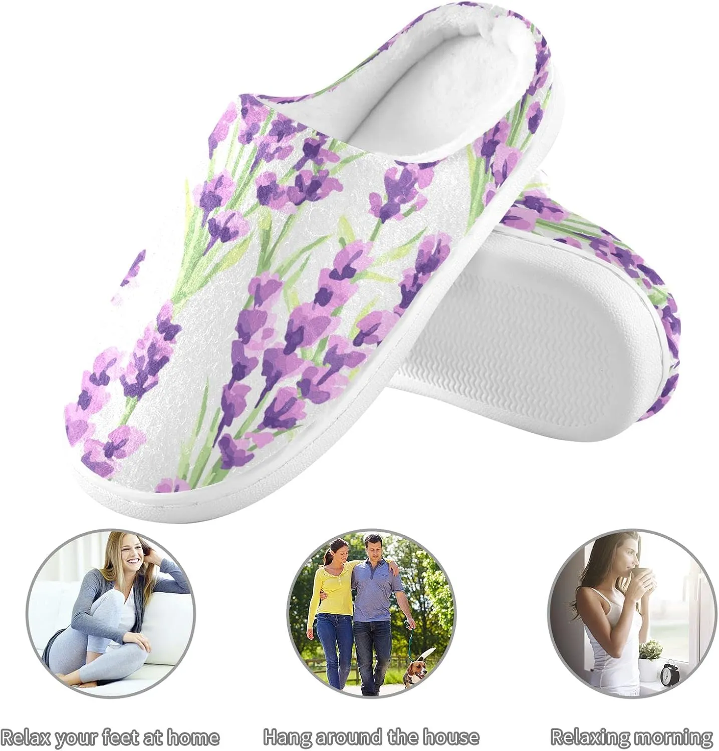 Oyihfvs Unisex Memory Foam Warm Slippers Comfort Soft Casual Shoes for Indoor Outdoor S-XXXL