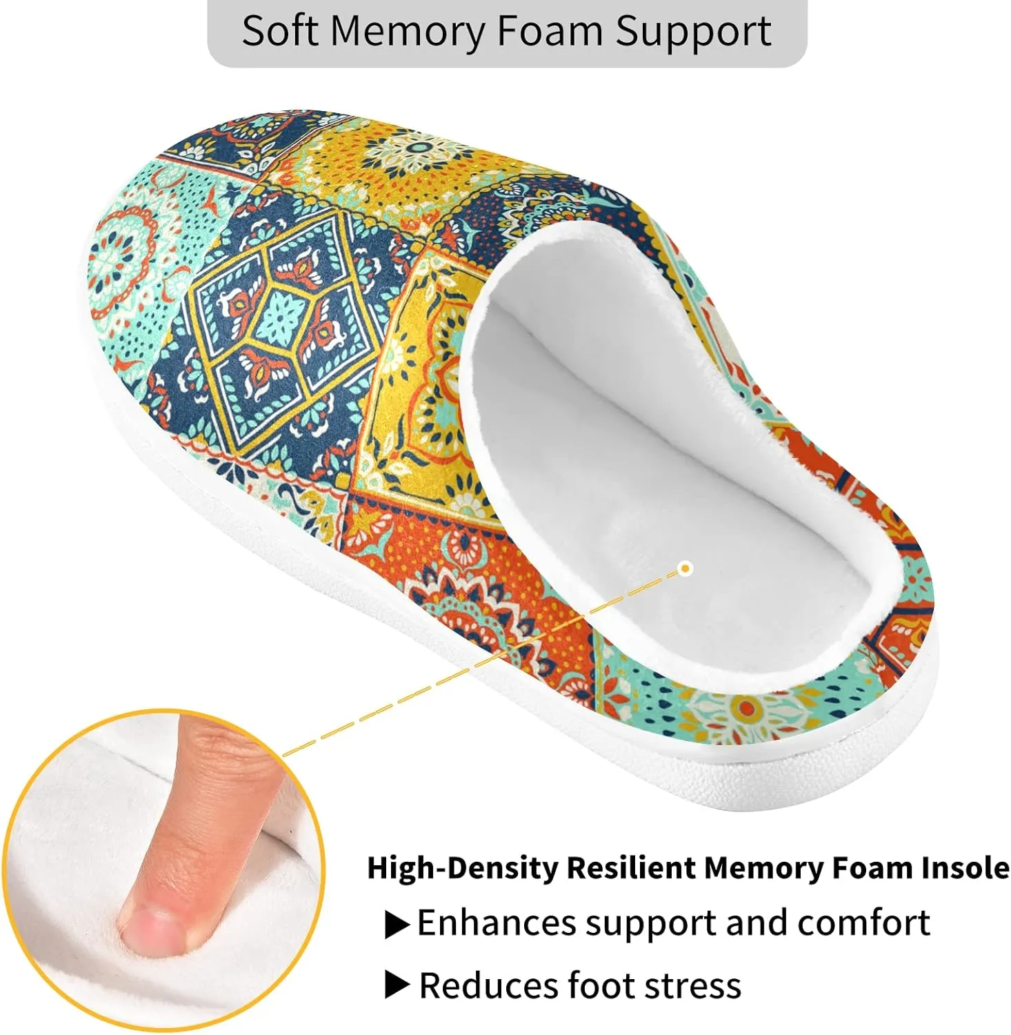 Oyihfvs Unisex Memory Foam Warm Slippers Comfort Soft Casual Shoes for Indoor Outdoor S-XXXL