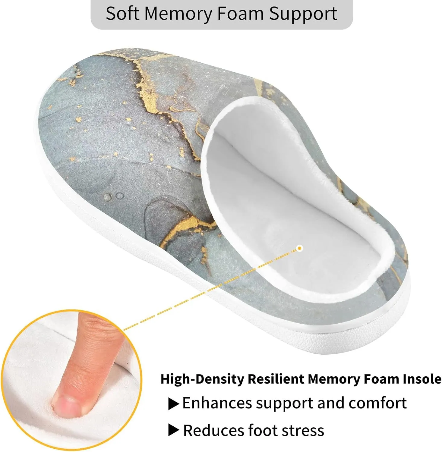 Oyihfvs Unisex Memory Foam Warm Slippers Comfort Soft Casual Shoes for Indoor Outdoor S-XXXL