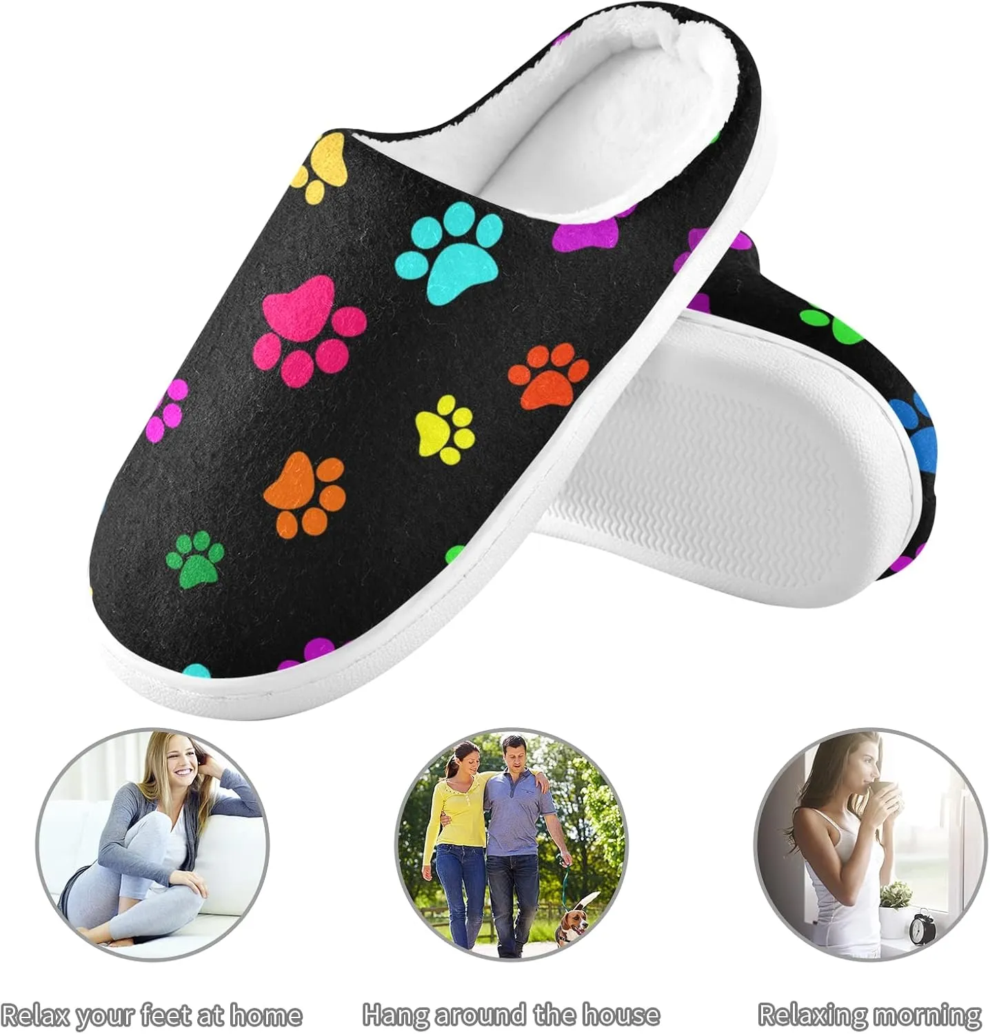 Oyihfvs Unisex Memory Foam Warm Slippers Comfort Soft Casual Shoes for Indoor Outdoor S-XXXL
