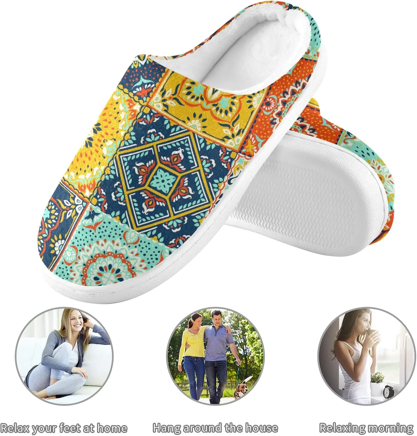 Oyihfvs Unisex Memory Foam Warm Slippers Comfort Soft Casual Shoes for Indoor Outdoor S-XXXL