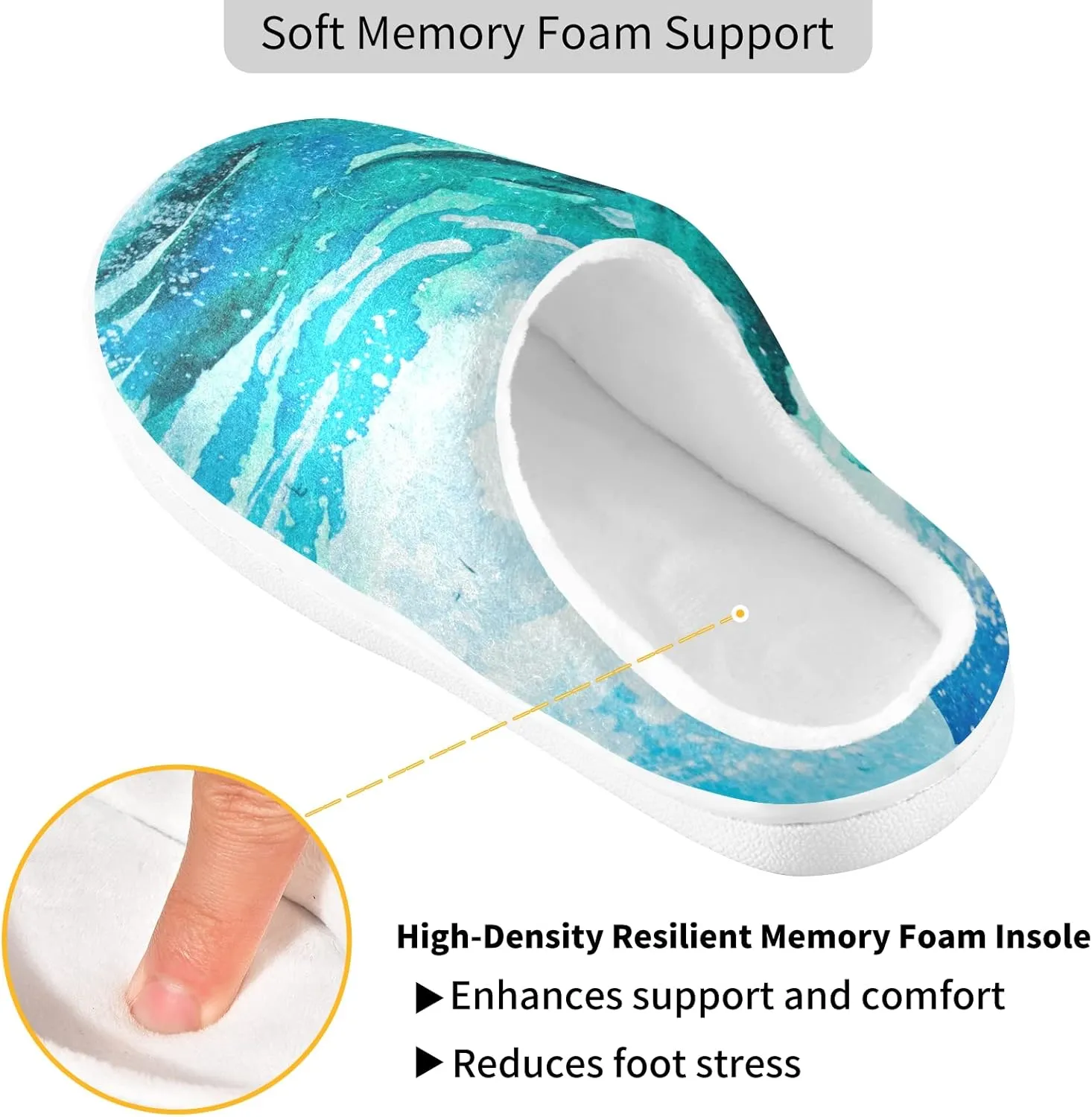 Oyihfvs Unisex Memory Foam Warm Slippers Comfort Soft Casual Shoes for Indoor Outdoor S-XXXL