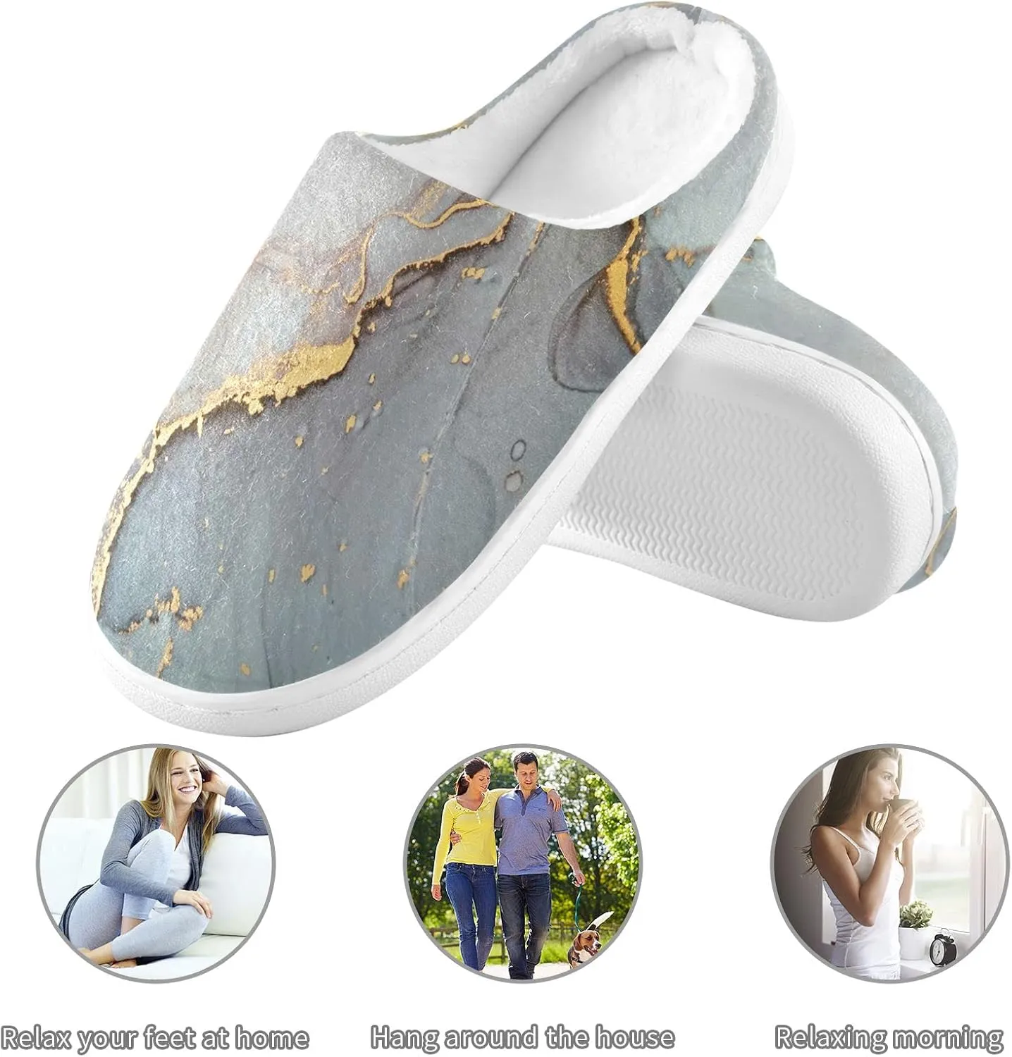 Oyihfvs Unisex Memory Foam Warm Slippers Comfort Soft Casual Shoes for Indoor Outdoor S-XXXL