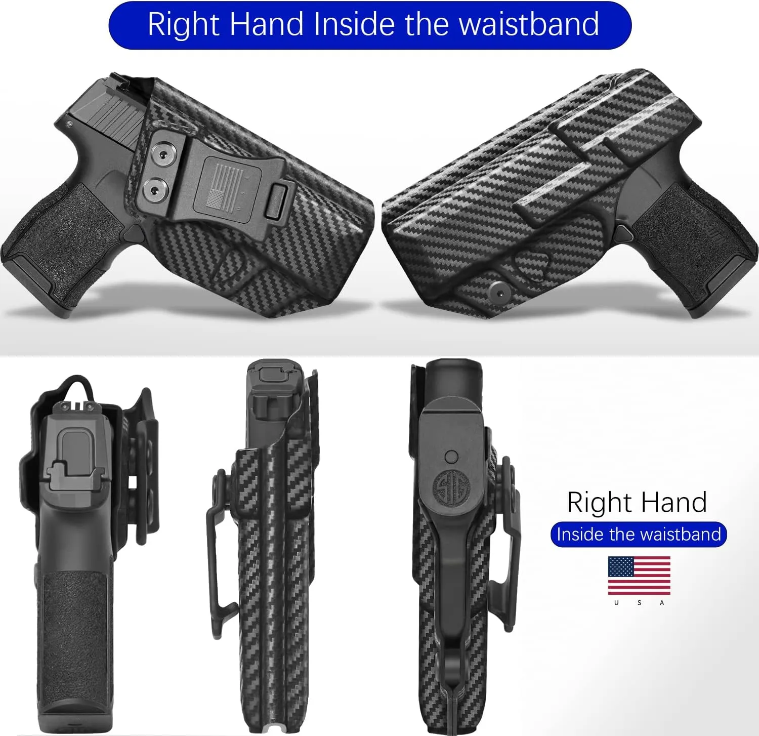 P365 Holster IWB Kydex Fit: Sig Sauer P365, P365 SAS & P365X Pistol – Inside Waistband Concealed Carry – Adjustable Cant & 'Posi-Click' Retention – Trigger Guard - No Wear or Jitter - USA Made