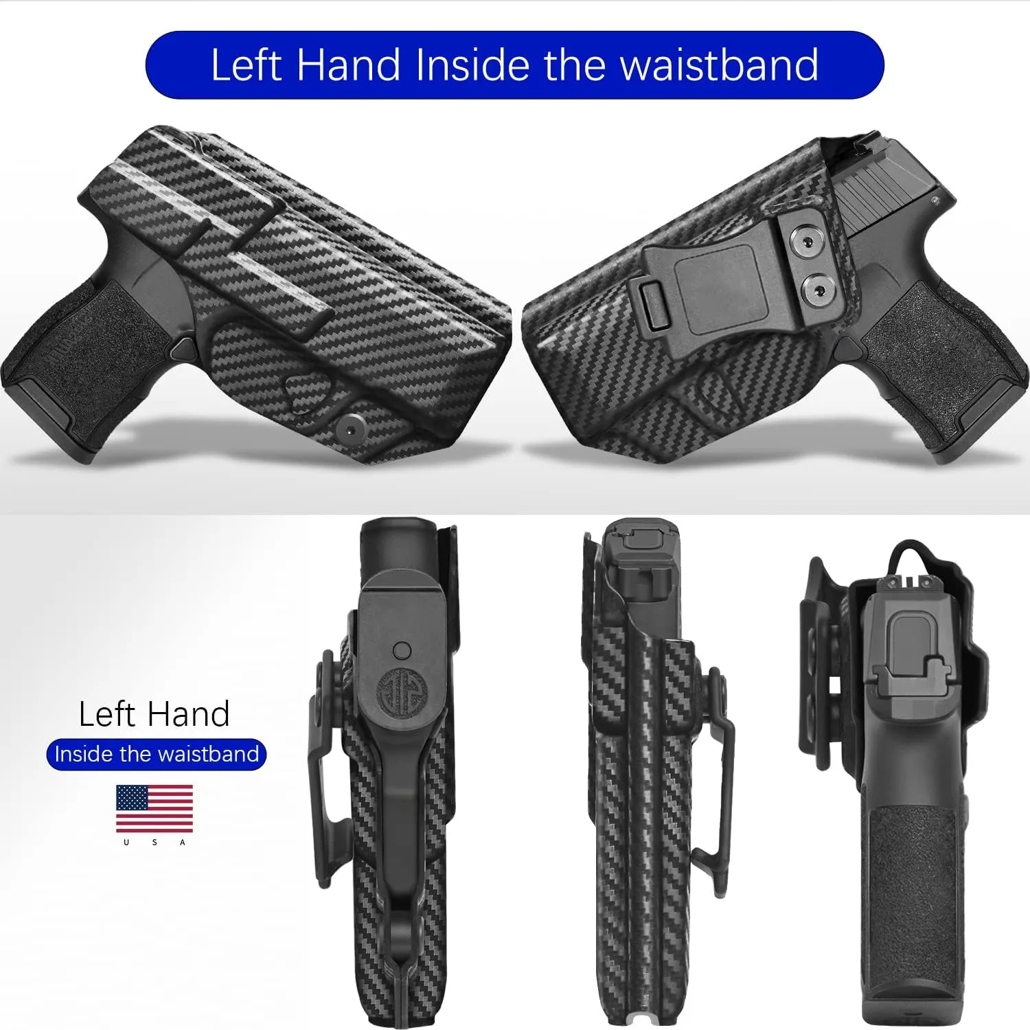 P365 Holster IWB Kydex Fit: Sig Sauer P365, P365 SAS & P365X Pistol – Inside Waistband Concealed Carry – Adjustable Cant & 'Posi-Click' Retention – Trigger Guard - No Wear or Jitter - USA Made