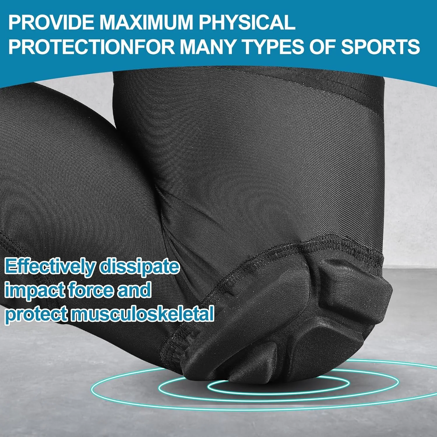 Padded Knee Calf Pads Compression Leg Sleeve Thigh Protector Gear Shin Brace for Football Basketball Volleyball Soccer Baseball for Adult (1 Pair)