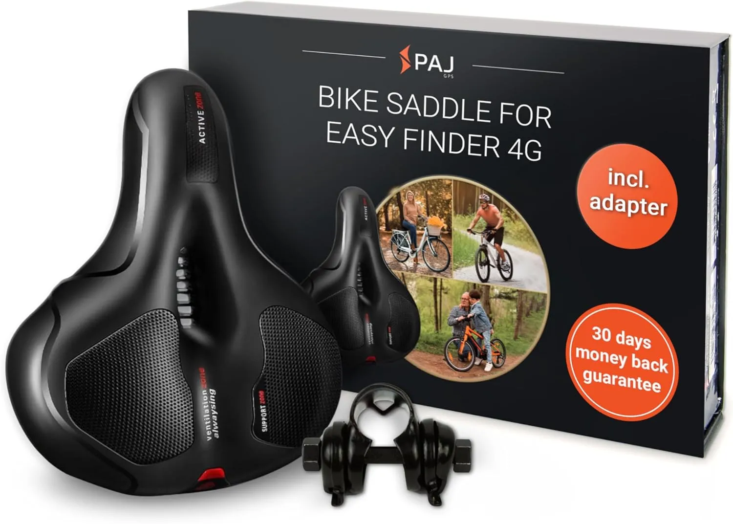 PAJ GPS Bike seat, Bicycle Saddle, Cloud Comfort Technology - Suitable in Conjunction with The Easy Finder 4G (not Included) as GPS Tracker for Bicycles