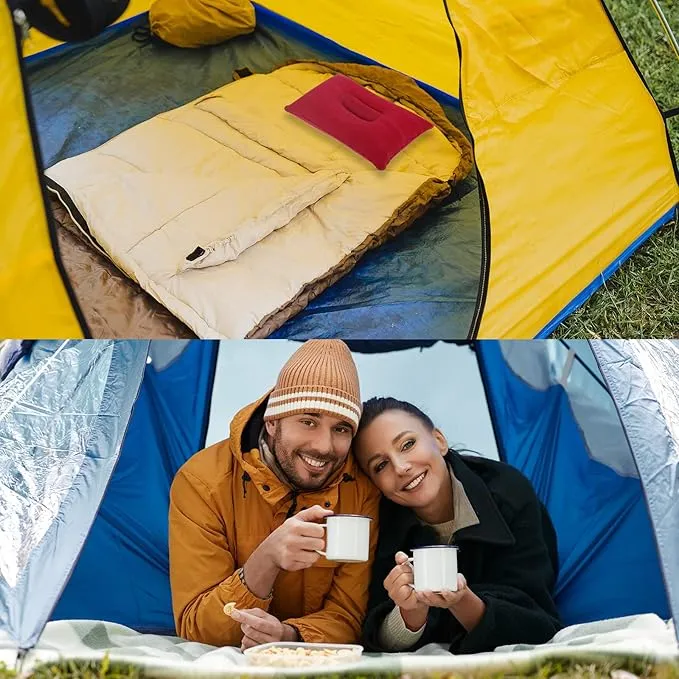 PATIKIL Inflatable Pillow, 2 Pack Squared Ultralight Camping Travel Pillow Desk Rest Neck Support for Hiking Backpacking Office, Red
