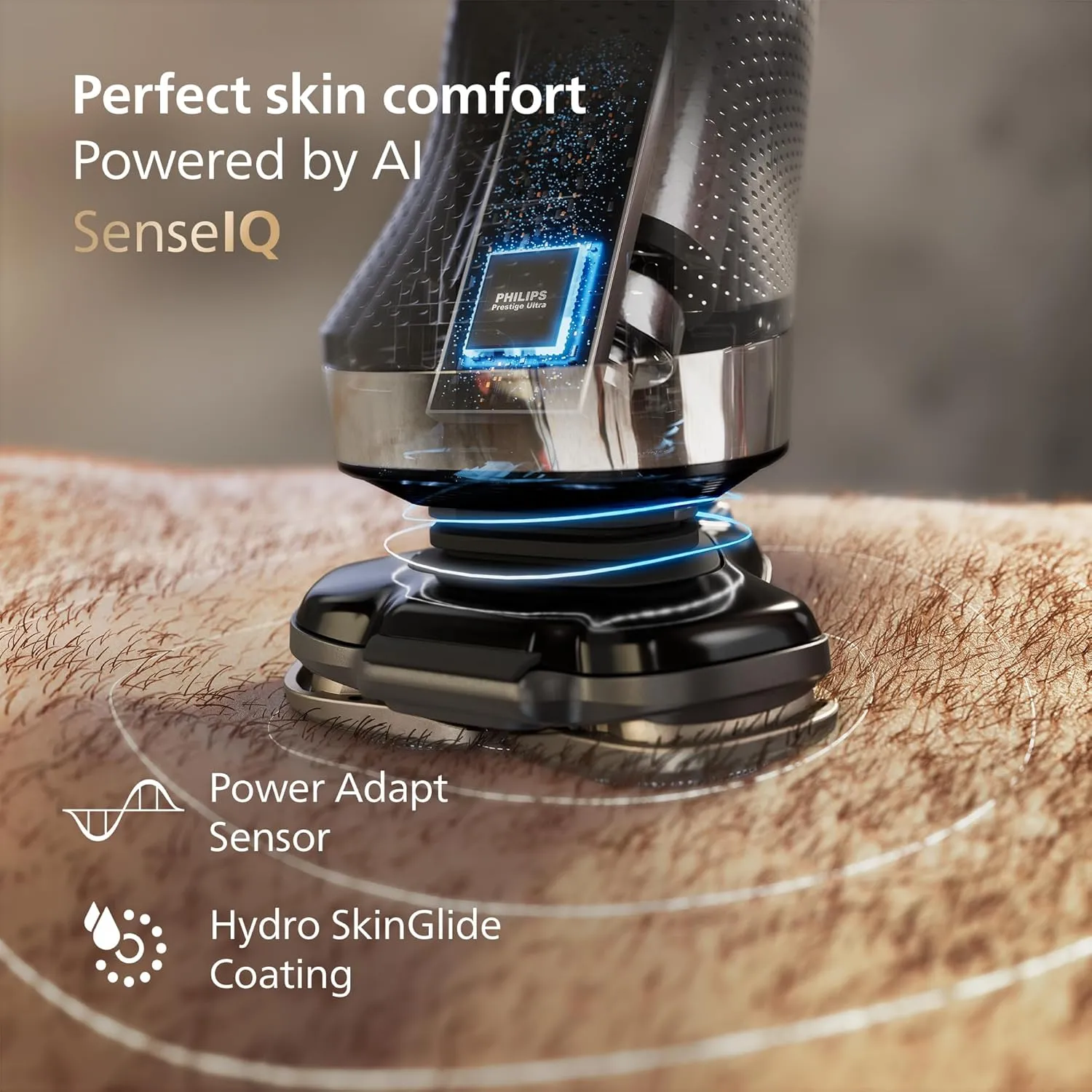 Philips Norelco Shaver i9000, Wet & Dry Electric Shaver, Ink Black, SenseIQ Technology, Triple Lift & Cut System, 360 Rotating Dual SteelPrecision Precision Blades, Nose Trimmer, Model X9000/90