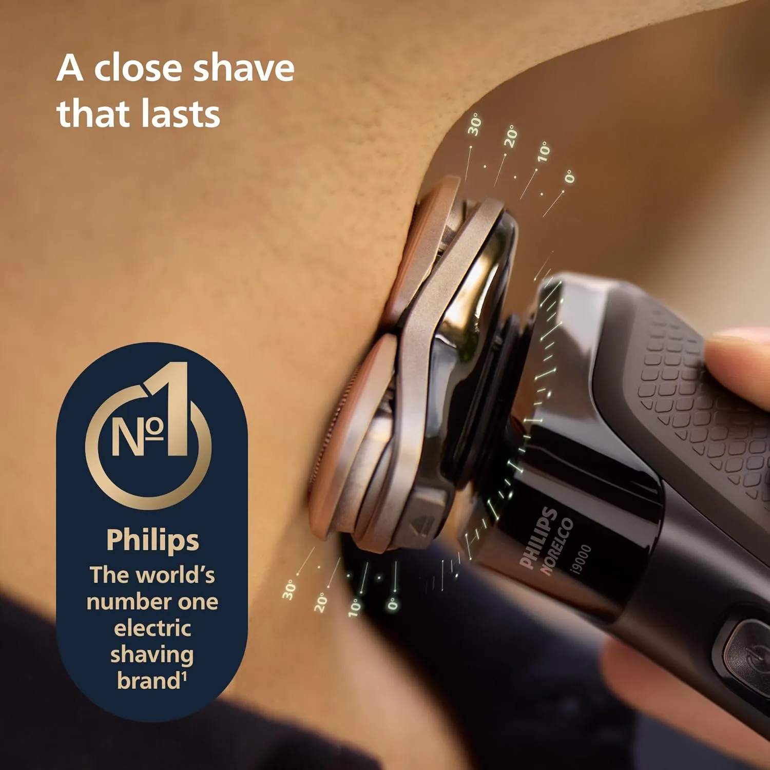 Philips Norelco Shaver i9000, Wet & Dry Electric Shaver, Ink Black, SenseIQ Technology, Triple Lift & Cut System, 360 Rotating Dual SteelPrecision Precision Blades, Nose Trimmer, Model X9000/90
