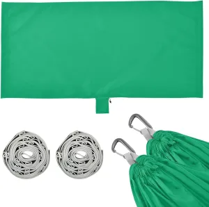 Plain Jade Color Camping Hammock, 330 lbs with 2 Tree Straps, Carry Bag, Single Portable Hammock for Outdoor/Indoor, Hiking, Beach, Backpacking, Travel