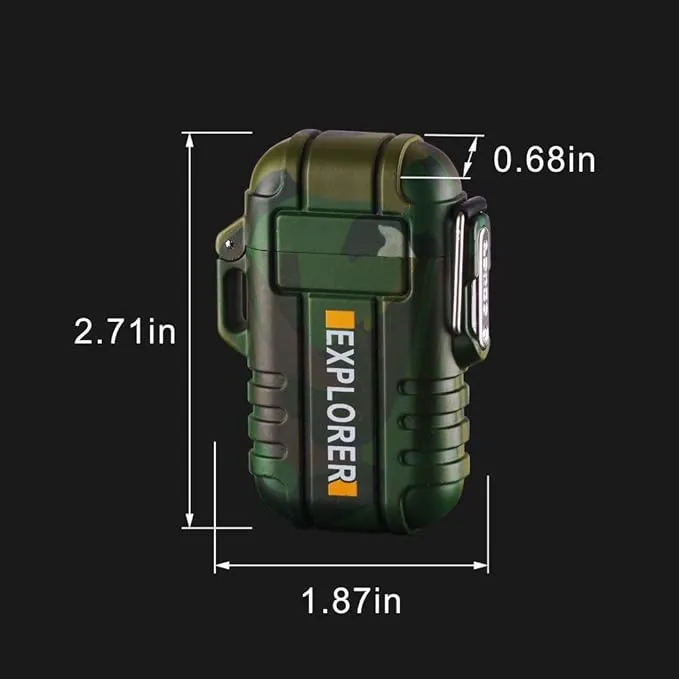 Plasma Dual Arc Electric Rechargeable Flameless Lighter Waterproof Windproof for Camping,Hiking,Outdoor Adventure (Red)