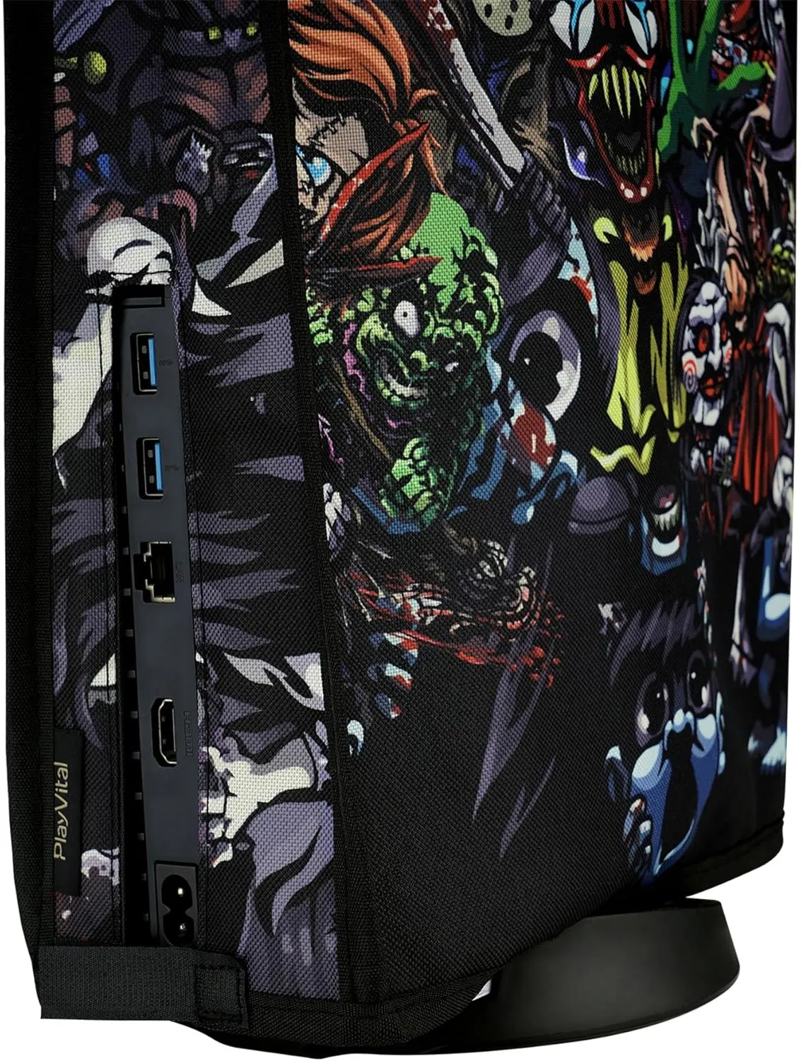 PlayVital Dust Cover for ps5, Soft Neat Lining Dust Guard Anti Scratch Waterproof Cover Sleeve for ps5 Console Digital Edition & Disc Edition - Scary Party