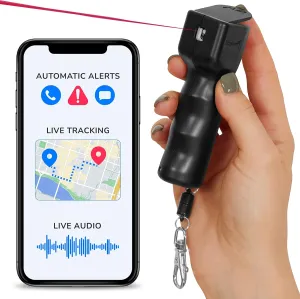 Plegium Smart Mini Pepper Spray 3-in-1 – Bluetooth Self Defense Spray w/GPS Location, Emergency Texts & Phone Calls, UV Dye, Max Strength, 10ft Range, 4-Year Battery, No Charging Required