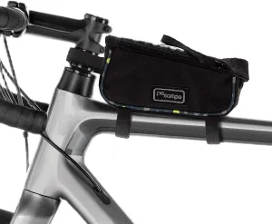 Po Campo Bike Frame Bag – Tussey Phone Holder for Bicycles – Top Tube Bag for Cycling - Waterproof Fabric Colorful Bike Pouch Storage for Women and Men (Black/Bubbly)