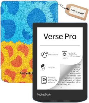 PocketBook Verse Pro E-Reader Waterproof with Flip Cover| Eye-Friendly 6'' E-Ink Carta™ HD Touchscreen | Audio-Book & E-Book Reader | Text-to-Speech Function | SMARTlight | Red