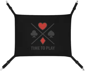 Poker Symbols Time to Play Hanging Cat Bed Soft Breathable Pet Hammock for Cage Pet Sleeper for Kitten Ferret Puppy Rabbit