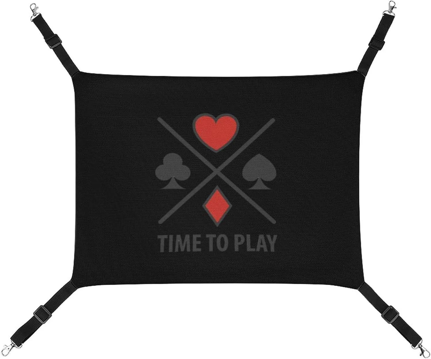 Poker Symbols Time to Play Hanging Cat Bed Soft Breathable Pet Hammock for Cage Pet Sleeper for Kitten Ferret Puppy Rabbit