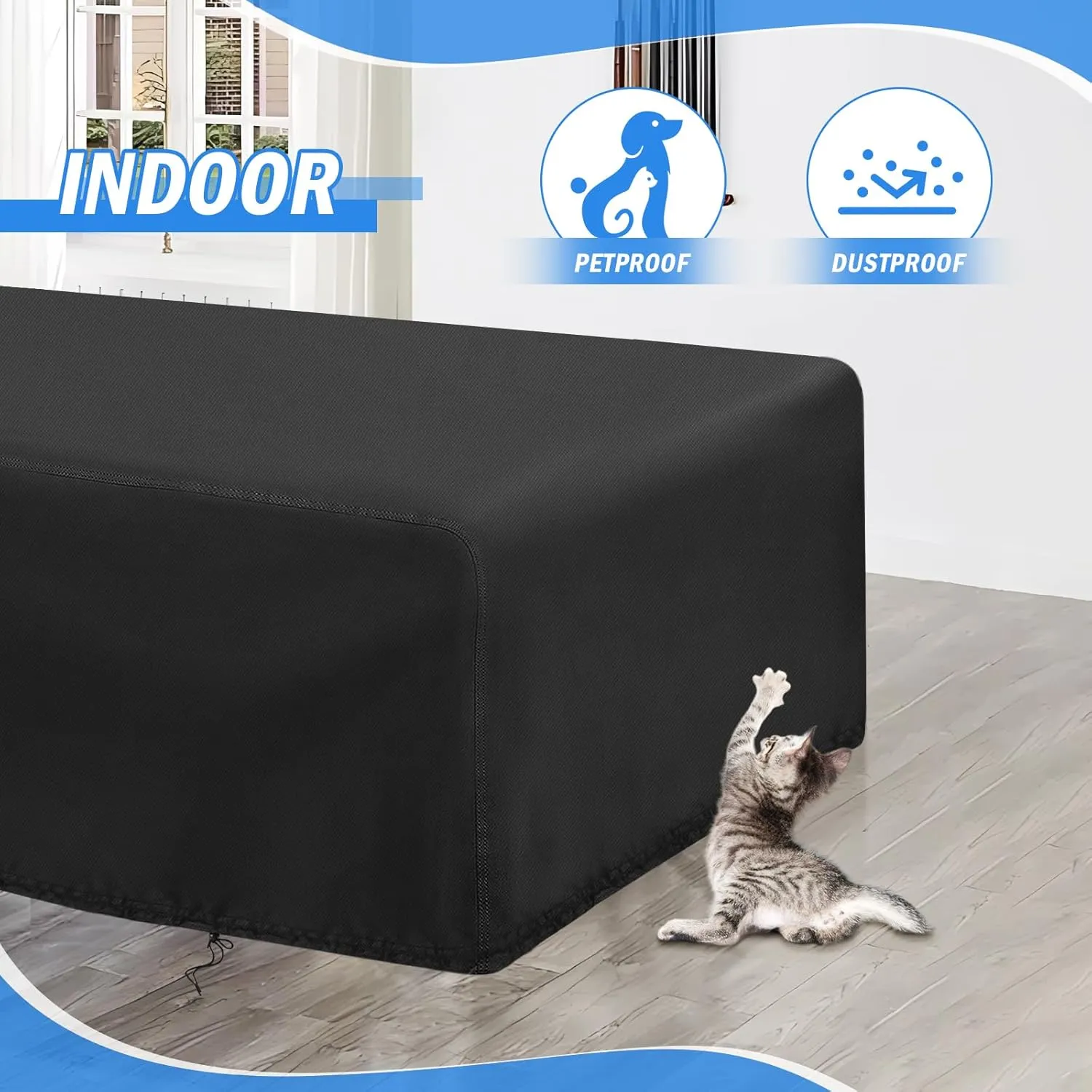 POMER Pool Table Cover - 89 inch Waterproof Table Cover for 7 Foot Snooker Billiard Tables Dustproof 7/8/9 FT Billiard Table Cover - 89x45x32 inch