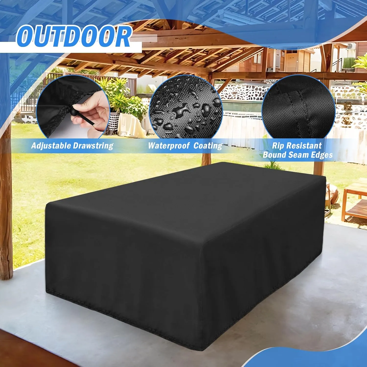 POMER Pool Table Cover - 89 inch Waterproof Table Cover for 7 Foot Snooker Billiard Tables Dustproof 7/8/9 FT Billiard Table Cover - 89x45x32 inch